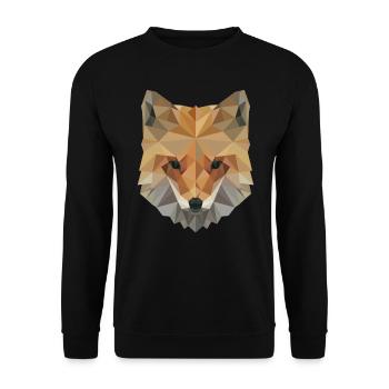 Fuchs Polygon Fuchskopf Künstler Kunst Geschenk - Unisex Pullover - Schwarz - Vorne - Alina (178cm) & Michal (187cm)