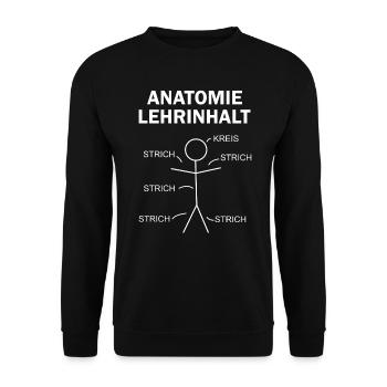 Anatomie Medizin Student Studium Arzt Arzthelfer - Unisex Pullover - Schwarz - Vorne - Alina (178cm) & Michal (187cm)