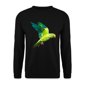 Perroquets perruche polygone oiseau art - Sweat-shirt Unisexe - noir - Devant - Alina (178cm) & Michal (187cm)