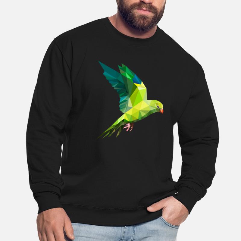 Perroquets perruche polygone oiseau art Sweat-shirt Unisexe