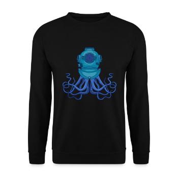 Kraken Oktopus Tintenfisch Taucher Geschenk - Unisex Pullover - Schwarz - Vorne - Alina (178cm) & Michal (187cm)
