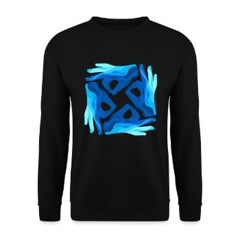 Taucherzeichen Symbol Kunst Taucher Geschenk - Unisex Pullover - Schwarz - Vorne - Alina (178cm) & Michal (187cm)