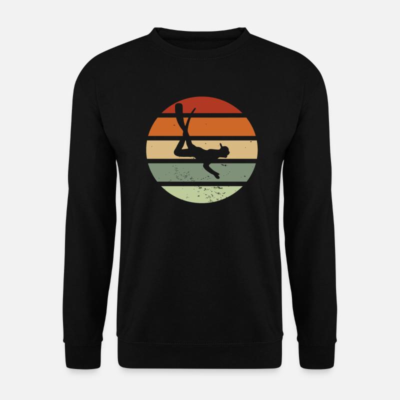 Taucher Silhouette Retro Schnorchel Geschenk - Unisex Pullover - Schwarz