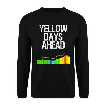 Kite Surf Spruch Yellow Days Windsurfen Geschenk - Unisex Pullover - Schwarz - Vorne - Alina (178cm) & Michal (187cm)