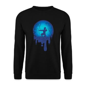 Archer archery gift target bow - Unisex Sweatshirt - black - Front - Alina (178cm) & Michal (187cm)