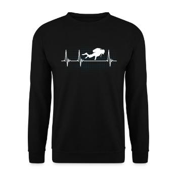 Cadeau de pouls de rythme cardiaque de plongeur - Sweat-shirt Unisexe - noir - Devant - Alina (178cm) & Michal (187cm)