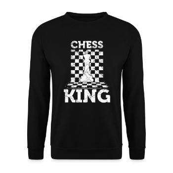 Chess king chess piece chess player gift - Unisex Sweatshirt - black - Front - Alina (178cm) & Michal (187cm)