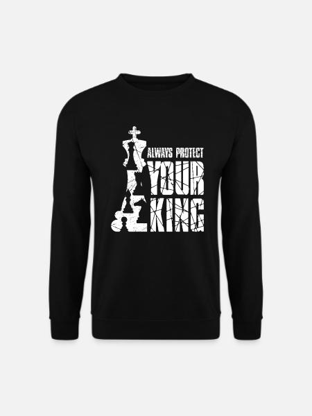 Schach Spruch Schachfigur König Geschenk - Unisex Pullover - Schwarz