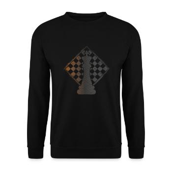 Chess chess piece chess game art gift - Unisex Sweatshirt - black - Front - Alina (178cm) & Michal (187cm)