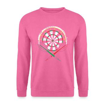 Dart board with darts for dart players - Unisex Sweatshirt - pink - Front