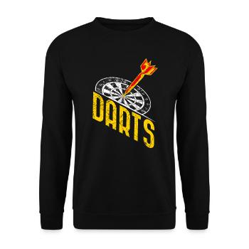 Cool darts shirt with dart board and darts - Unisex Sweatshirt - black - Front - Alina (178cm) & Michal (187cm)