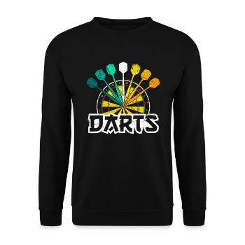 Retro dart dart player design dart gift - Unisex Sweatshirt - black - Front - Alina (178cm) & Michal (187cm)