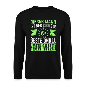 Onkel bester Mann Spruch bester Onkel Geschenk - Unisex Pullover - Schwarz - Vorne - Alina (178cm) & Michal (187cm)