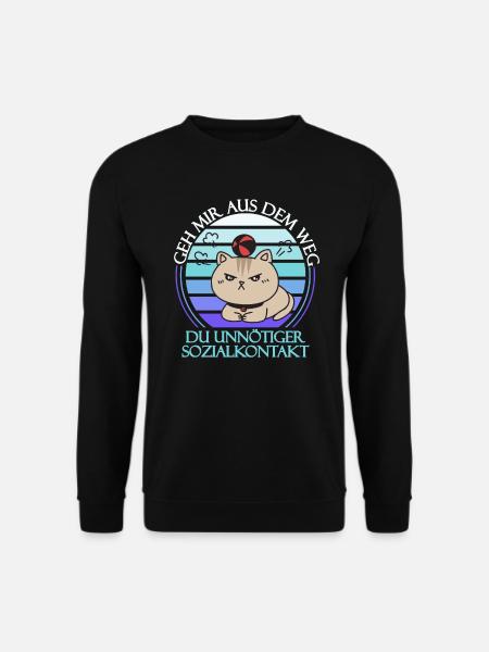 Geh mir aus dem weg du unnötiger Sozialkontakt - Unisex Pullover - Schwarz