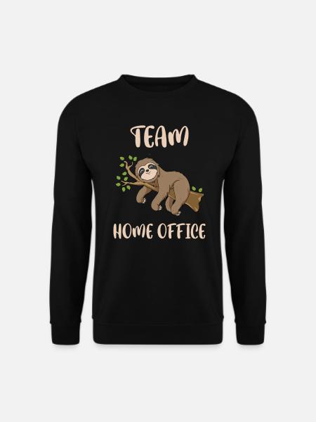 Team Home Office Faultier Geschenk Büro Homeoffice - Unisex Pullover - Schwarz