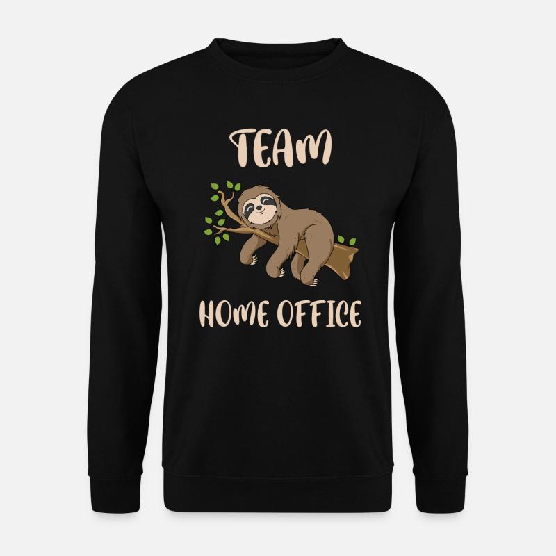 Team Home Office Faultier Geschenk Büro Homeoffice - Unisex Pullover - Schwarz