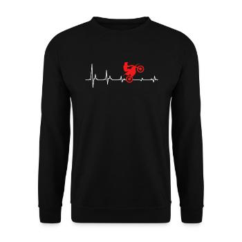 Cadeau de motocycliste Heartbeat motocross - Sweat-shirt Unisexe - noir - Devant - Alina (178cm) & Michal (187cm)