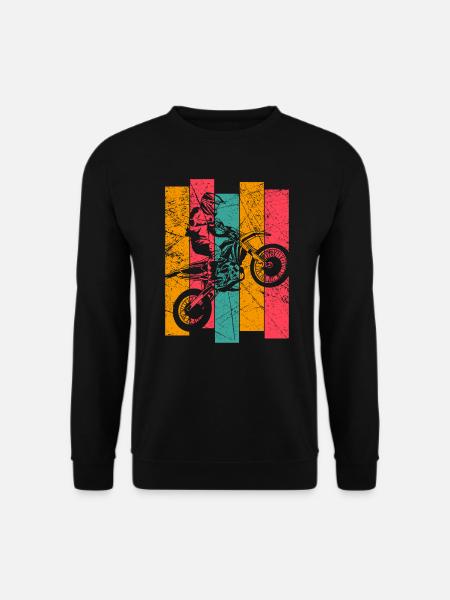 Vintage Motocross Enduro Motorradfahrer Männer - Unisex Pullover - Schwarz