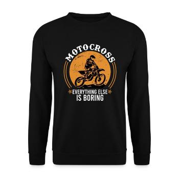 Motorcross Motorradfahrer Spruch Dirtbike Männer - Unisex Pullover - Schwarz - Vorne - Alina (178cm) & Michal (187cm)