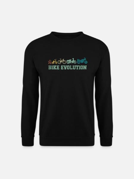 Motorrad Evolution Spruch Bike Evolution Motorrad - Unisex Pullover - Schwarz