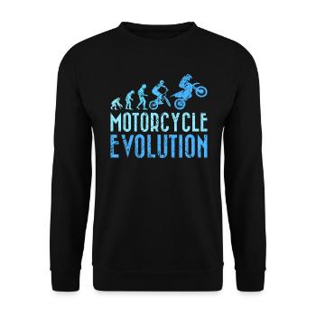 Motorcyclist Evolution Human Development - Unisex Sweatshirt - black - Front - Alina (178cm) & Michal (187cm)