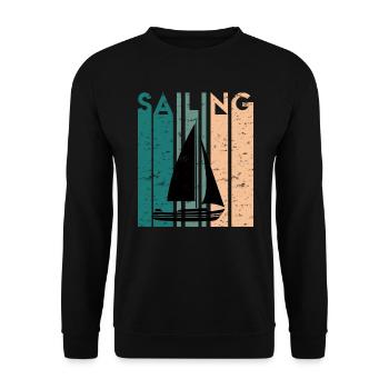 Retro Sailor Sailing Regatta Gift Sailboat - Unisex Sweatshirt - black - Front - Alina (178cm) & Michal (187cm)