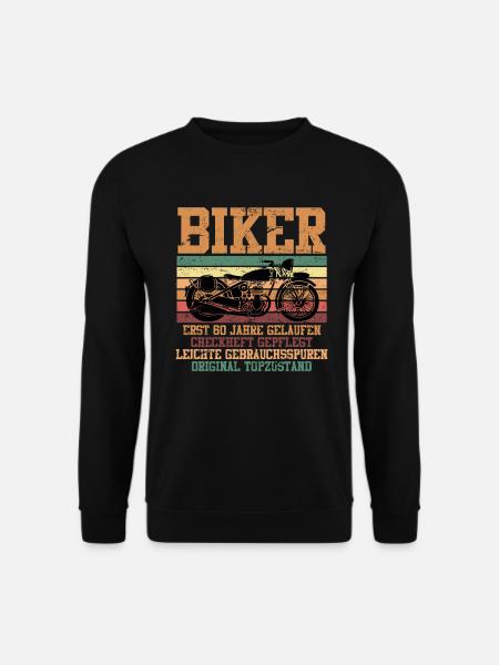 Motorradfahrer 60 Jahre Geschenk 60. Geburtstag - Unisex Pullover - Schwarz