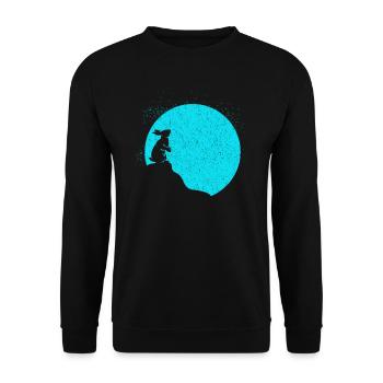 Full Moon Rabbit Gift Nature Wildlife Hunting - Unisex Sweatshirt - black - Front - Alina (178cm) & Michal (187cm)
