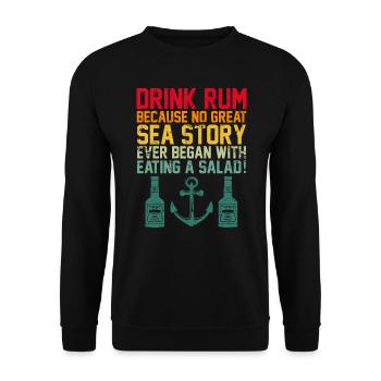 Navigateur Renard Alcool Rhum Vintage Ancre - Sweat-shirt Unisexe - noir - Devant - Alina (178cm) & Michal (187cm)