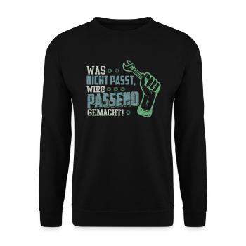 Craftsman Saying Vintage Gift Tool - Unisex Sweatshirt - black - Front - Alina (178cm) & Michal (187cm)