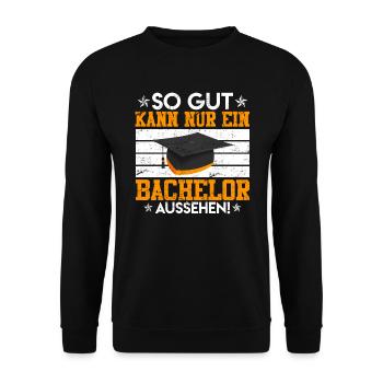 Bachelor Abschluss 2021 Geschenk Bachelorabschluss - Unisex Pullover - Schwarz - Vorne - Alina (178cm) & Michal (187cm)