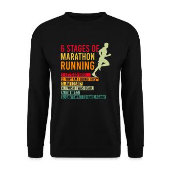 Marathon course cadeau 6 étapes demi-marathon - Sweat-shirt Unisexe - noir - Devant - Alina (178cm) & Michal (187cm)