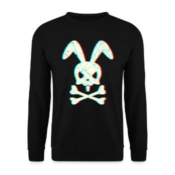 Skull Rabbit Gangster Sign Skeleton - Unisex Sweatshirt - black - Front - Alina (178cm) & Michal (187cm)