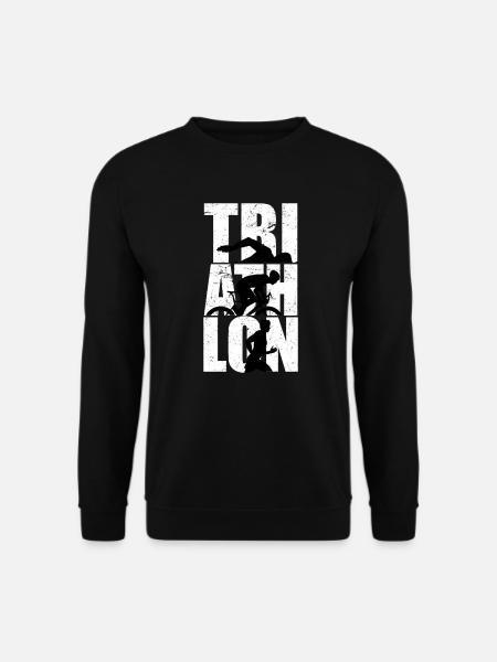 Triathlon Schriftzug Ausdauer Sportler Schwimmer - Unisex Pullover - Schwarz