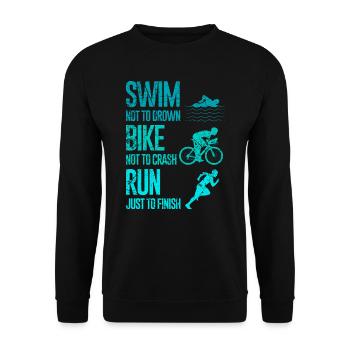 Triathlon cadeau natation cyclisme - Sweat-shirt Unisexe - noir - Devant - Alina (178cm) & Michal (187cm)