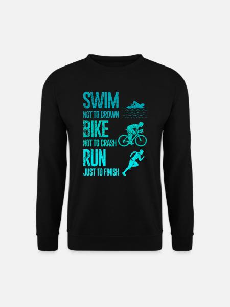 Triathlon Geschenk Schwimmen Rad fahren Laufen - Unisex Pullover - Schwarz