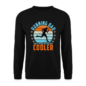 Running Dad Dad Gift Saying Marathon Run - Unisex Sweatshirt - black - Front - Alina (178cm) & Michal (187cm)