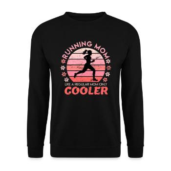 Running Mom Mother Gift Women's Marathon Run - Unisex Sweatshirt - black - Front - Alina (178cm) & Michal (187cm)
