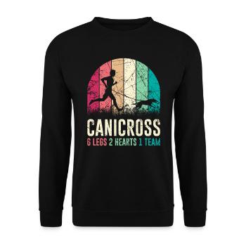Canicross Running with Dog Running Gift - Unisex Sweatshirt - black - Front - Alina (178cm) & Michal (187cm)