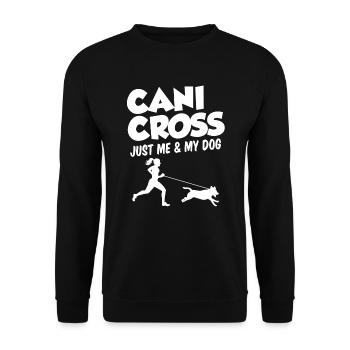 Dog Sports Running with Dog Running Saying Runner - Unisex Sweatshirt - black - Front - Alina (178cm) & Michal (187cm)