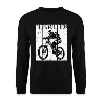 Mountainbike Fahrrad Radsport MTB Retro Vintage - Unisex Pullover - Schwarz - Vorne - Alina (178cm) & Michal (187cm)