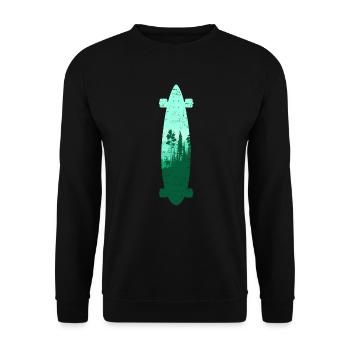 Longboard Longboarder Skateboard Skate Sihouette - Unisex Pullover - Schwarz - Vorne - Alina (178cm) & Michal (187cm)