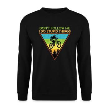 Downhill MTB Mountain Bike Cyclist Cyclist - Unisex Sweatshirt - black - Front - Alina (178cm) & Michal (187cm)