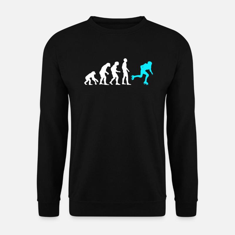 Affe Mensch Rollschuhfahrer Rollschuhe Rollerskate - Unisex Pullover - Schwarz