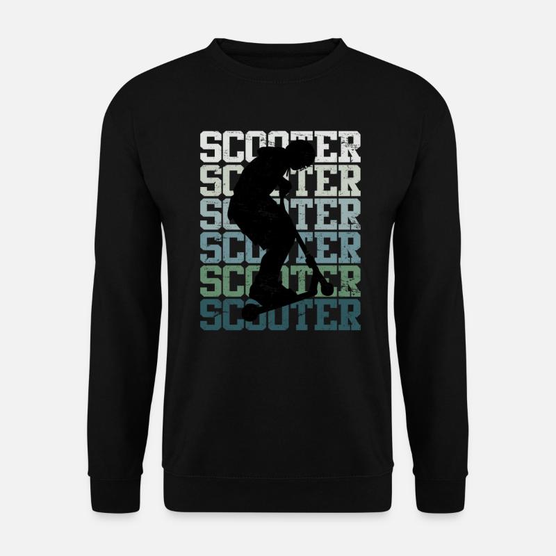 Scooter Roller Skater Schriftzug Skate Silhouette - Unisex Pullover - Schwarz