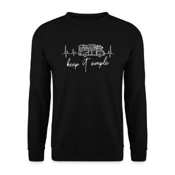 Keep it Simple Campingshirt Camper Wohnmobil - Unisex Pullover - Schwarz - Vorne - Alina (178cm) & Michal (187cm)