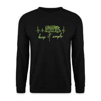 Motorhome Motorhome Heartbeat Heart Line - Unisex Sweatshirt - black - Front - Alina (178cm) & Michal (187cm)