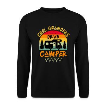 Cool grands-pères conduisent campeurs grand-père rengaine - Sweat-shirt Unisexe - noir - Devant - Alina (178cm) & Michal (187cm)