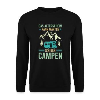 Retirement home can wait I go camping camper - Unisex Sweatshirt - black - Front - Alina (178cm) & Michal (187cm)