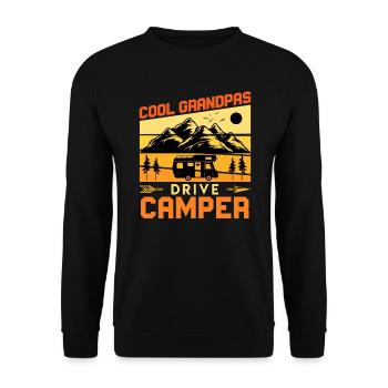 Cool Grandpas Drive Motorhome Motorhome Gift - Unisex Sweatshirt - black - Front - Alina (178cm) & Michal (187cm)